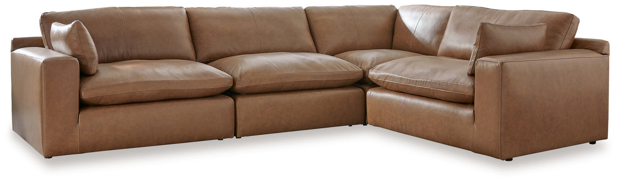 Mega Furniture - Ashley Furniture - Emilia Sectional - RAF 2-Piece Sectional Loveseat / Caramel - 30901S1