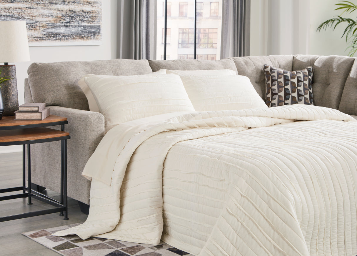 Mega Furniture - Ashley Furniture - Mahoney Sectional - 2-Piece Sleeper Sectional with Chaise / Chocolate - 31005S4