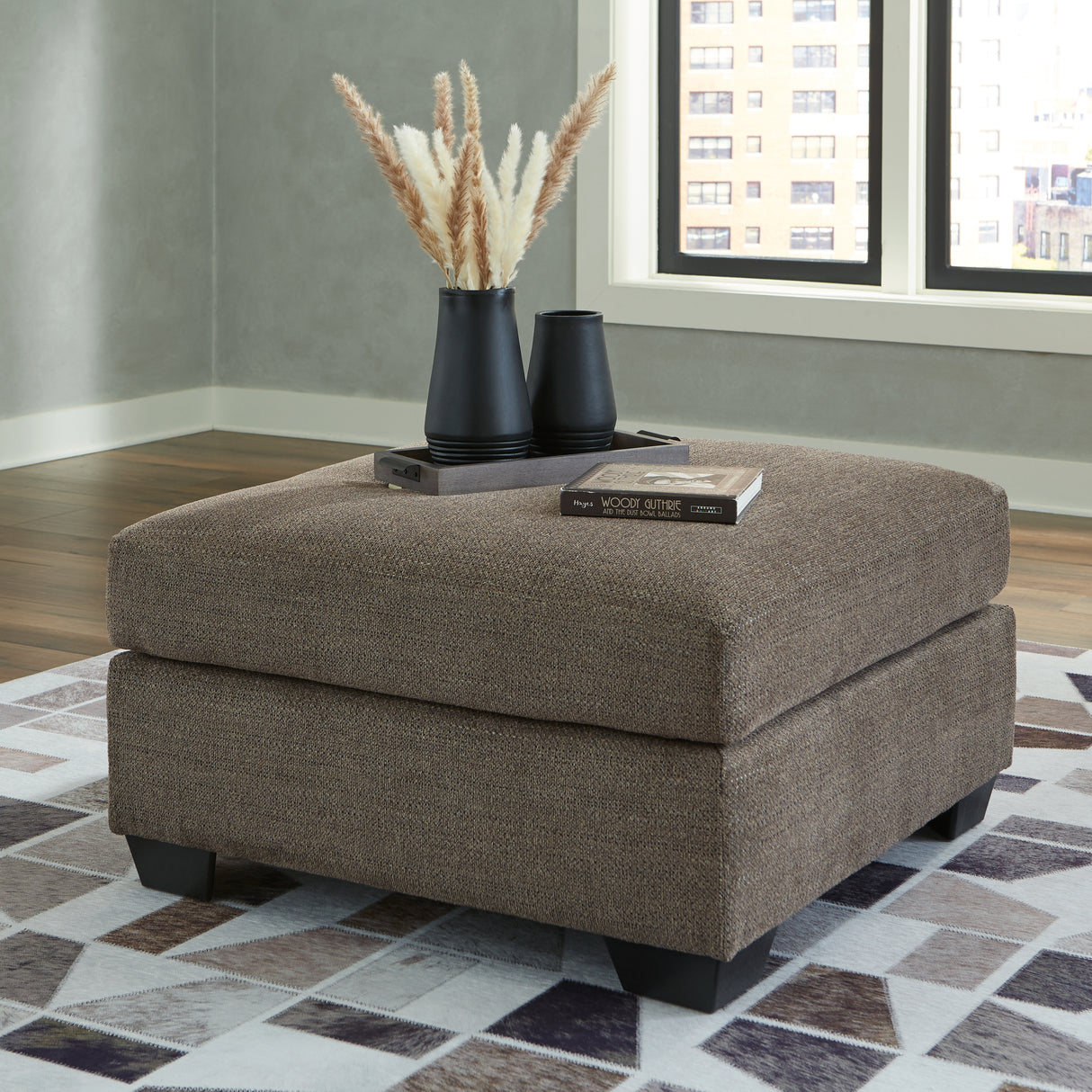 Mega Furniture - Ashley Furniture - Mahoney Living Room - Oversized Accent Ottoman / Chocolate - 3100508