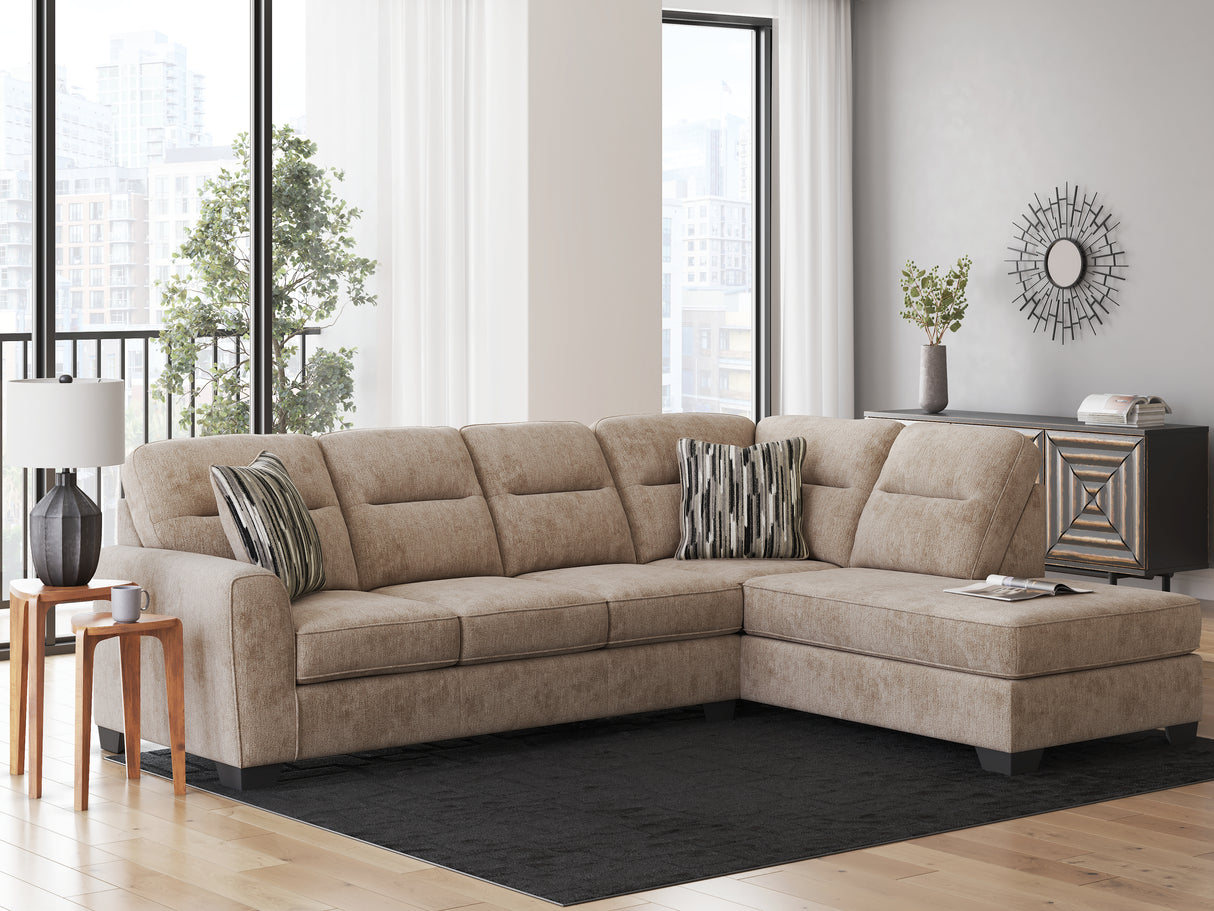 Mega Furniture - Ashley Furniture - Olten Sectional - LAF 2-Piece Sectional with Chaise / Mocha - 31304S2