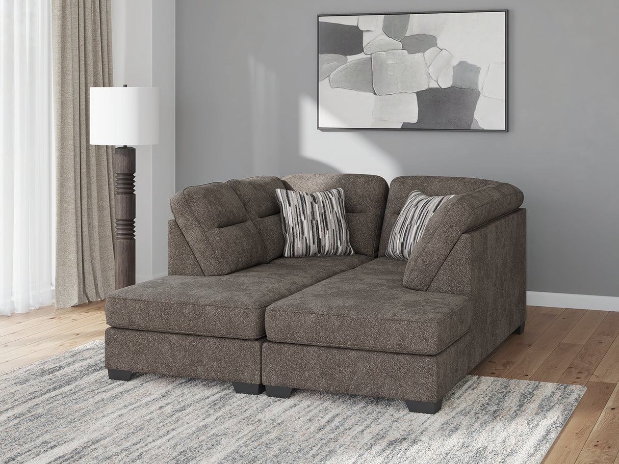 Mega Furniture - Ashley Furniture - Olten Sectional - RAF 2-Piece Super Chaise / Graphite - 31305S3