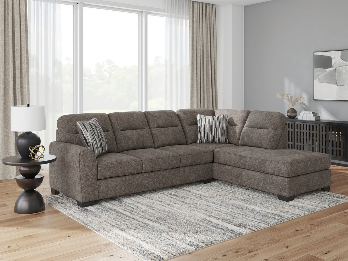 Mega Furniture - Ashley Furniture - Olten Sectional - RAF 2-Piece Sectional with Chaise / Graphite - 31305S1