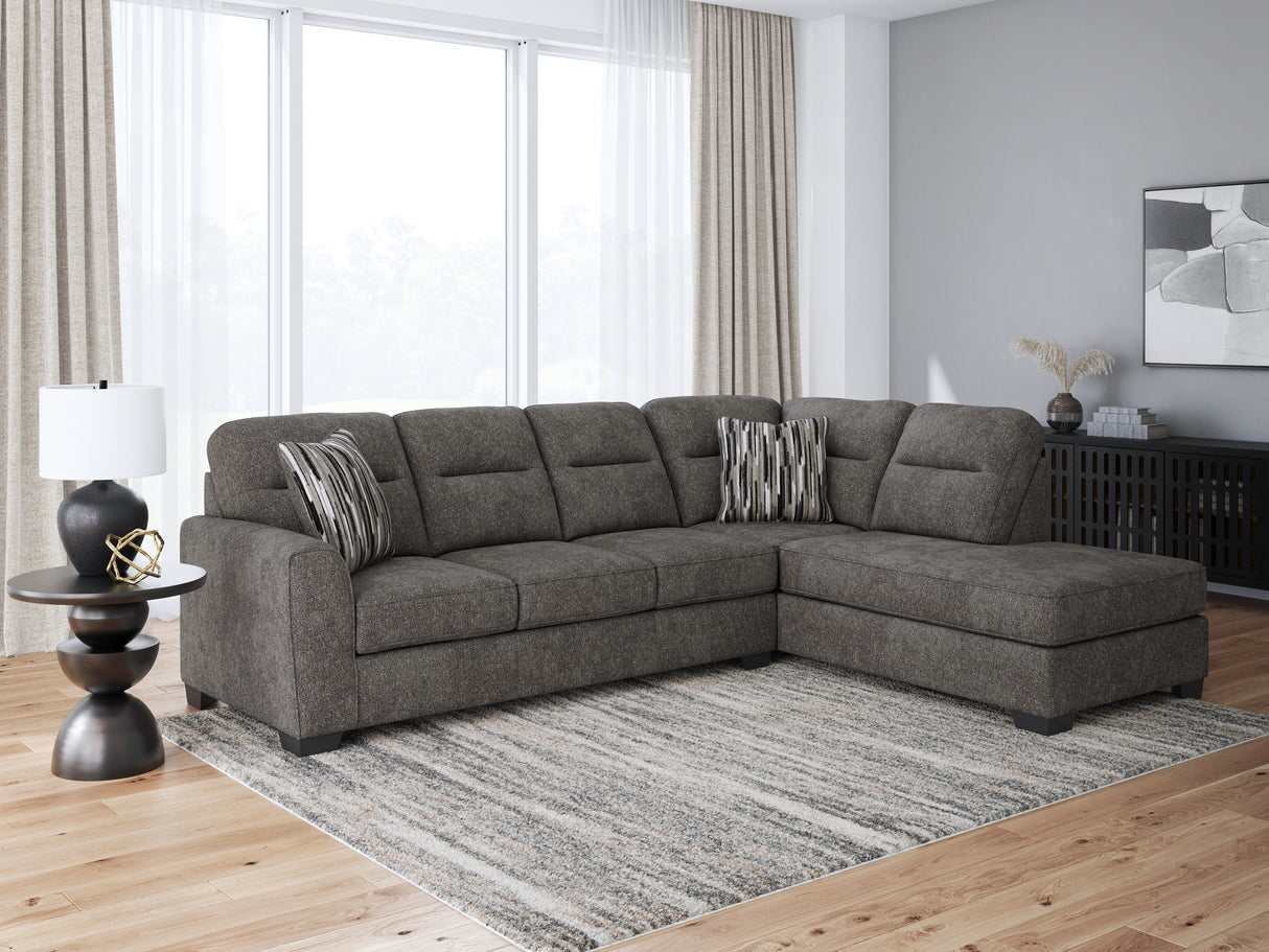 Mega Furniture - Ashley Furniture - Olten Sectional - LAF 2-Piece Sectional with Chaise / Graphite - 31305S2