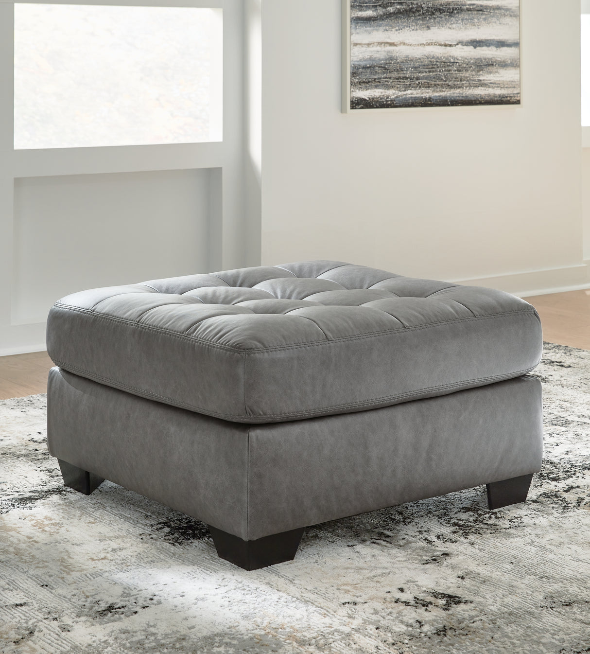 Mega Furniture - Ashley Furniture - Clairette Court Living Room - Oversized Accent Ottoman / Alloy - 3150308