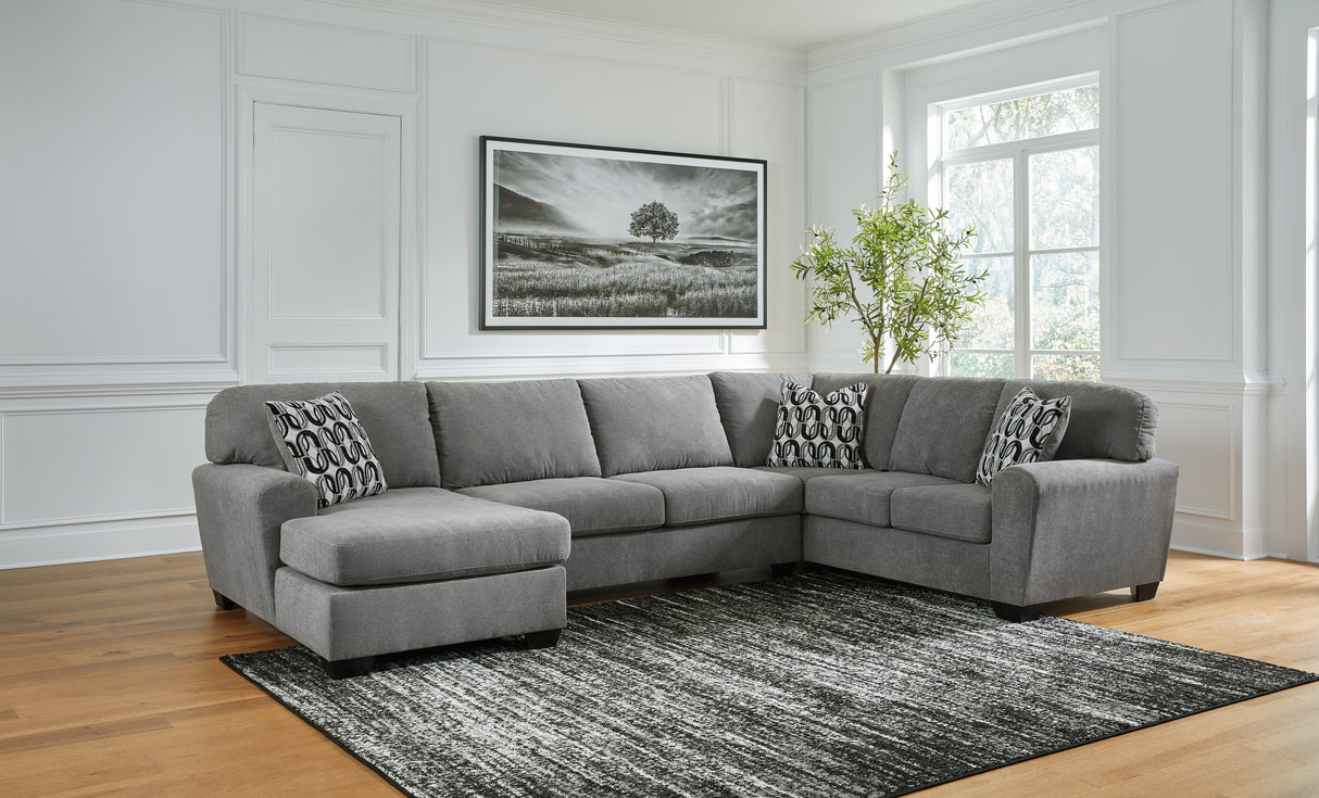 Mega Furniture - Ashley Furniture - Birkdale Court Sectional - RAF 3-Piece Sectional with Chaise / Gray - 32402S1