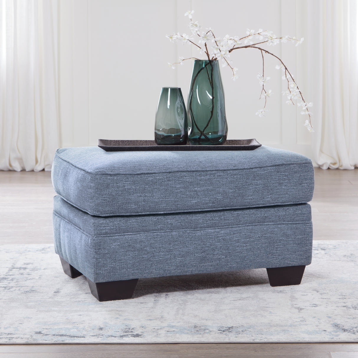 Mega Furniture - Ashley Furniture - Carissa Manor Living Room - Ottoman / Denim - 3260414