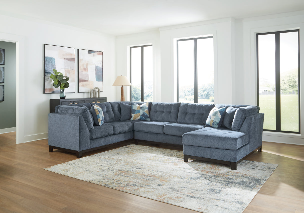 Mega Furniture - Ashley Furniture - Maxon Place Sectional - 3-Piece Sectional with Chaise / Navy - 33003S2