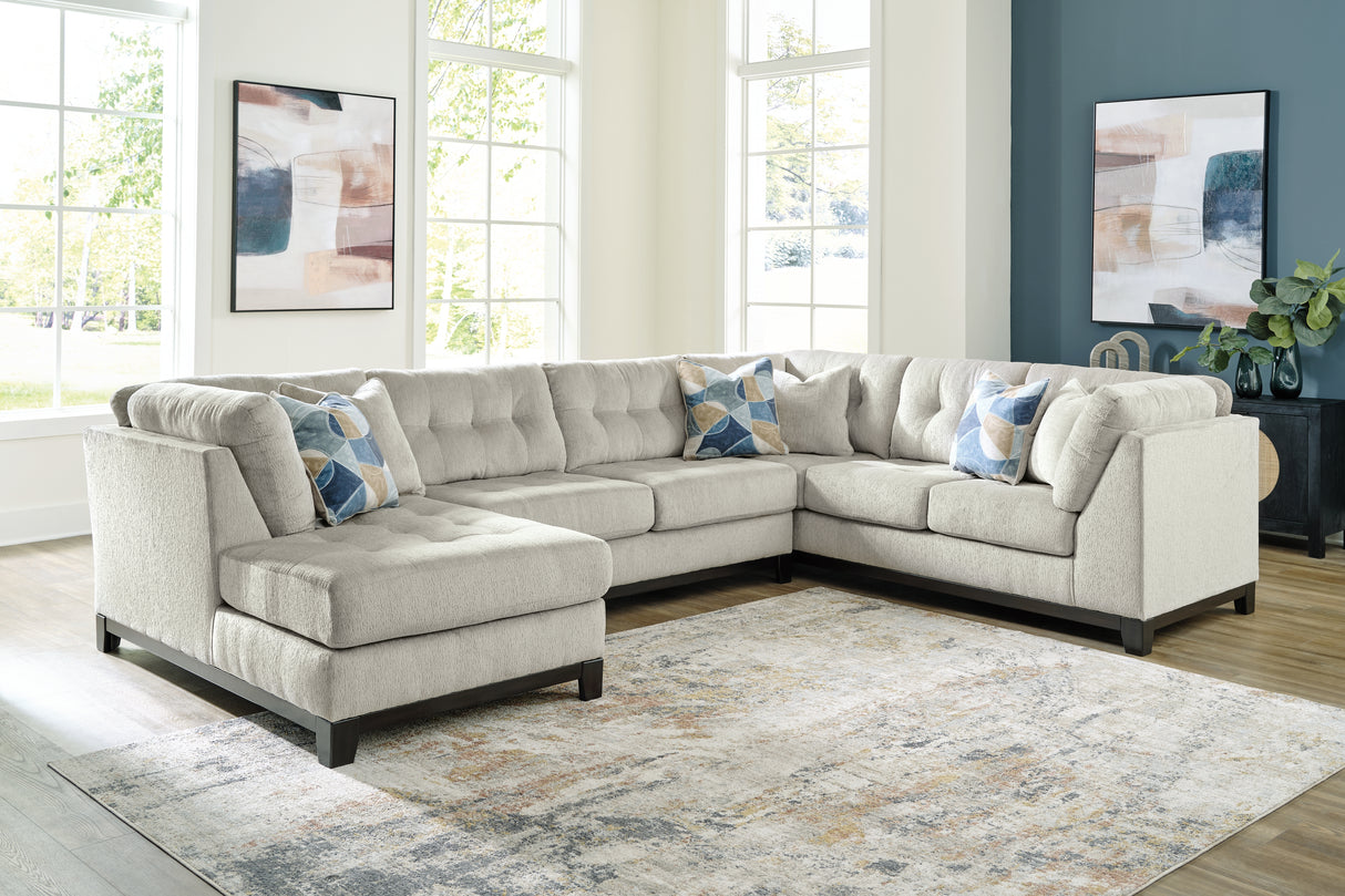 Mega Furniture - Ashley Furniture - Maxon Place Sectional - RAF 3-Piece Sectional with Chaise / Stone - 33004S1