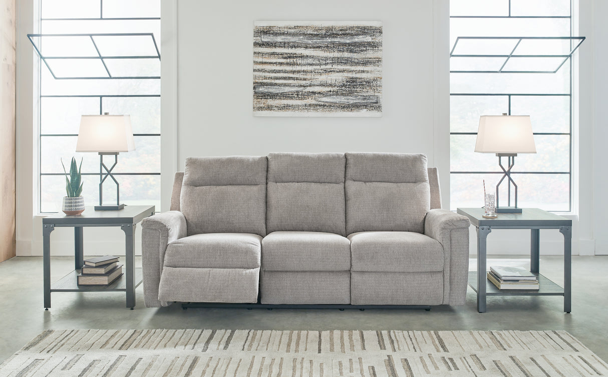 Mega Furniture - Ashley Furniture - Barnsana Living Room - Reclining Power Sofa / Ash - 3320187