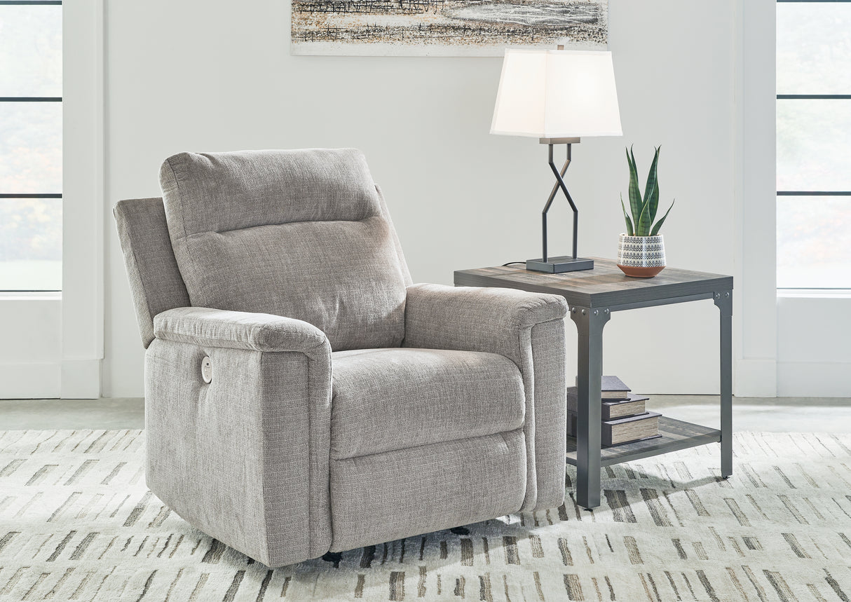 Mega Furniture - Ashley Furniture - Barnsana Living Room - Power Rocker Recliner / Ash - 3320198