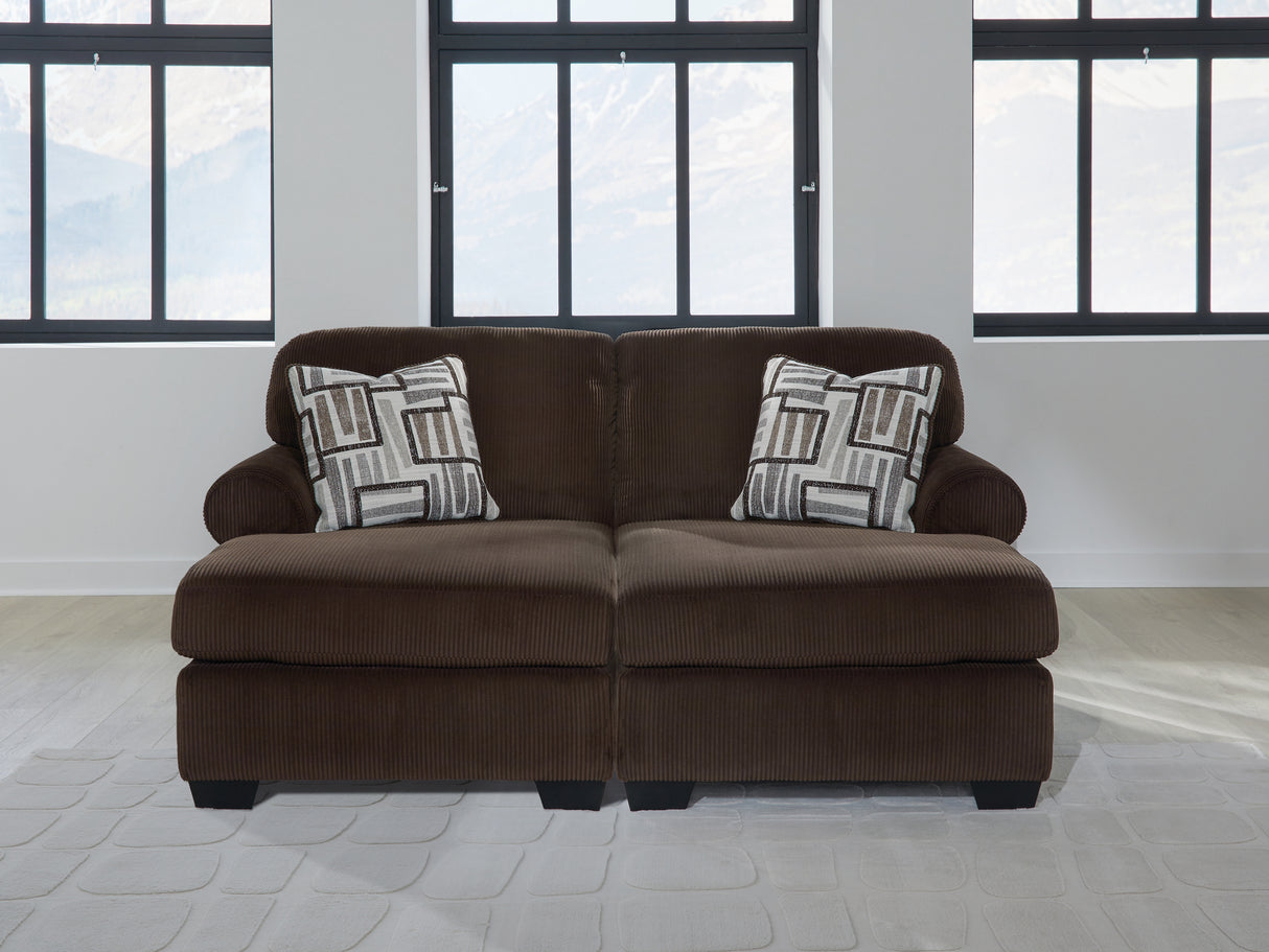 Mega Furniture - Ashley Furniture - Kimlee Sectional - RAF 3-Piece Sectional with Double Chaise / Chocolate - PC35603S3