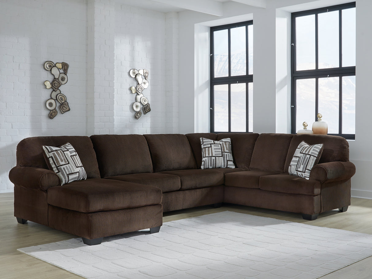 Mega Furniture - Ashley Furniture - Kimlee Sectional - RAF 3-Piece Sectional with Chaise / Chocolate - PC35603S1