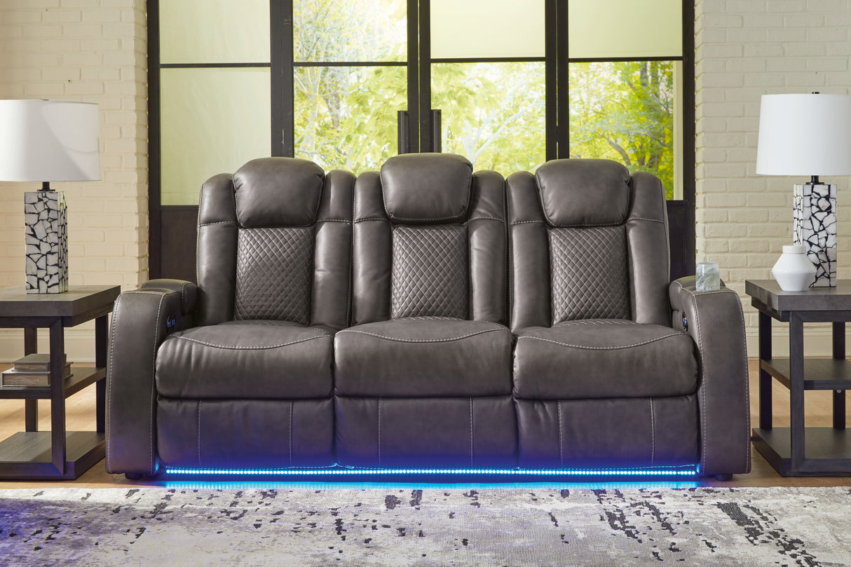 Mega Furniture - Ashley Furniture - Fyne-Dyme Living Room - PWR REC Sofa with ADJ Headrest / Shadow - 3660215