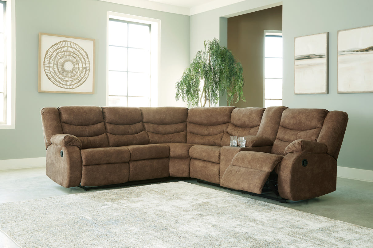 Mega Furniture - Ashley Furniture - Partymate Sectional - 2-Piece Reclining Sectional / Brindle - 36902S1