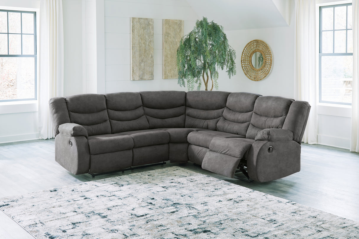 Mega Furniture - Ashley Furniture - Partymate Sectional - 2-Piece Reclining Sectional / Slate - 36903S2