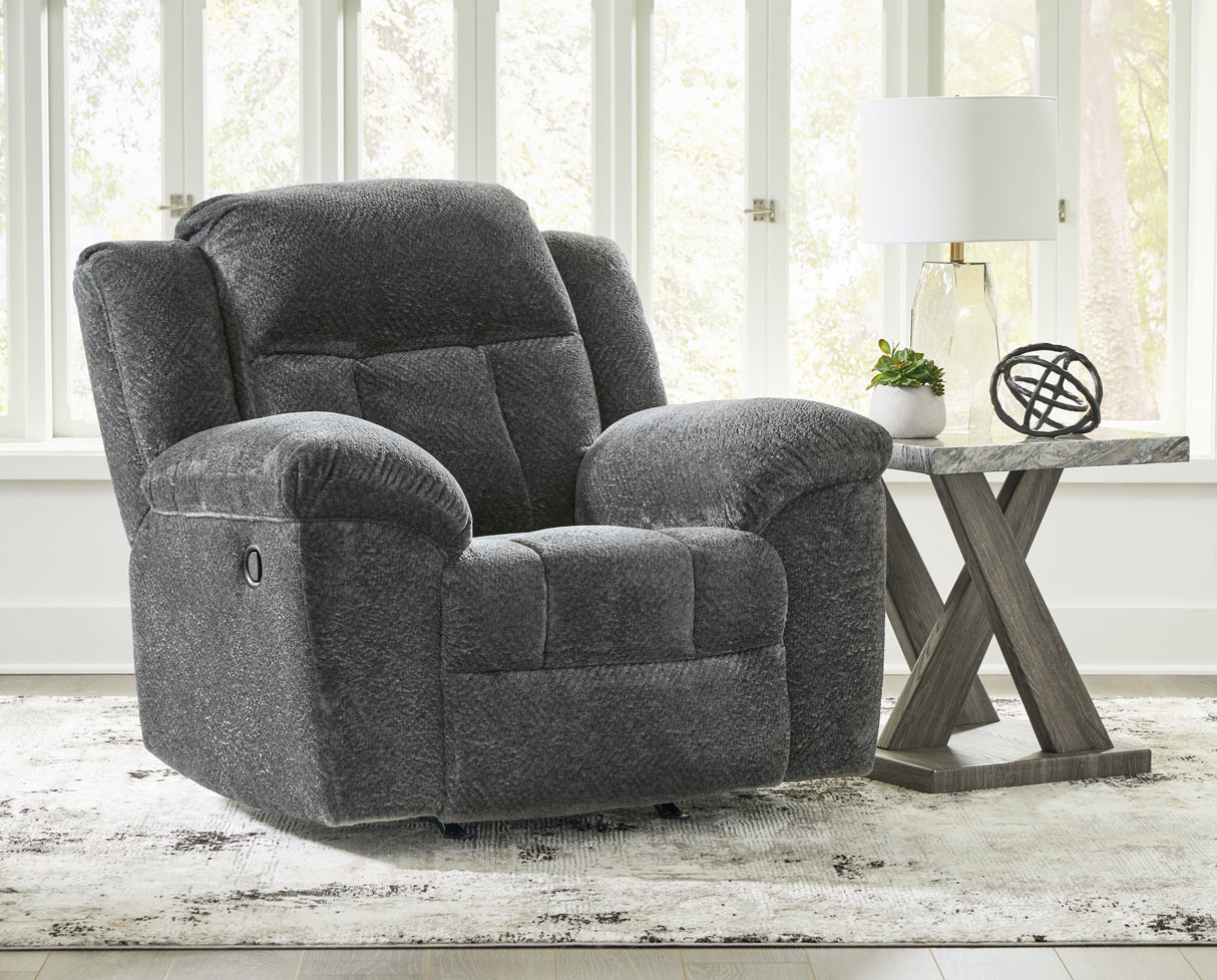 Mega Furniture - Ashley Furniture - Frohn Living Room - Rocker Recliner / Graphite - 3740625