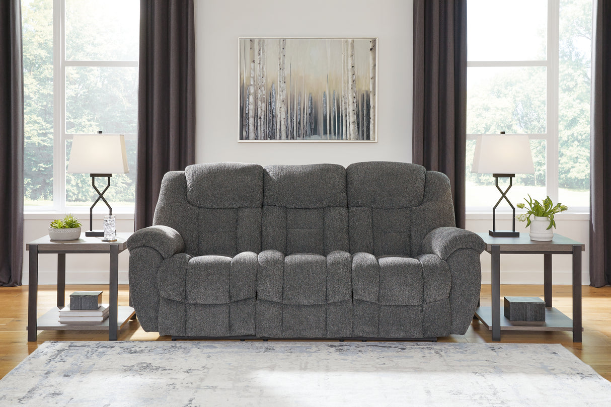 Mega Furniture - Ashley Furniture - Foreside Living Room - Reclining Sofa / Charcoal - 3810488