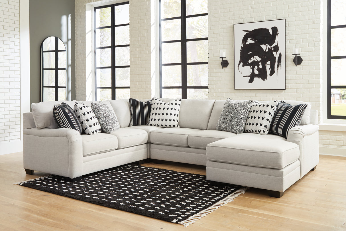 Mega Furniture - Ashley Furniture - Huntsworth Sectional - RAF 4-Piece Sectional with Chaise / Dove Gray - 39702S4