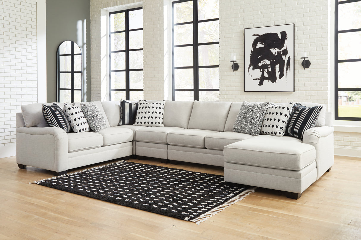 Mega Furniture - Ashley Furniture - Huntsworth Sectional - RAF 5-Piece Sectional with Chaise / Dove Gray - 39702S6