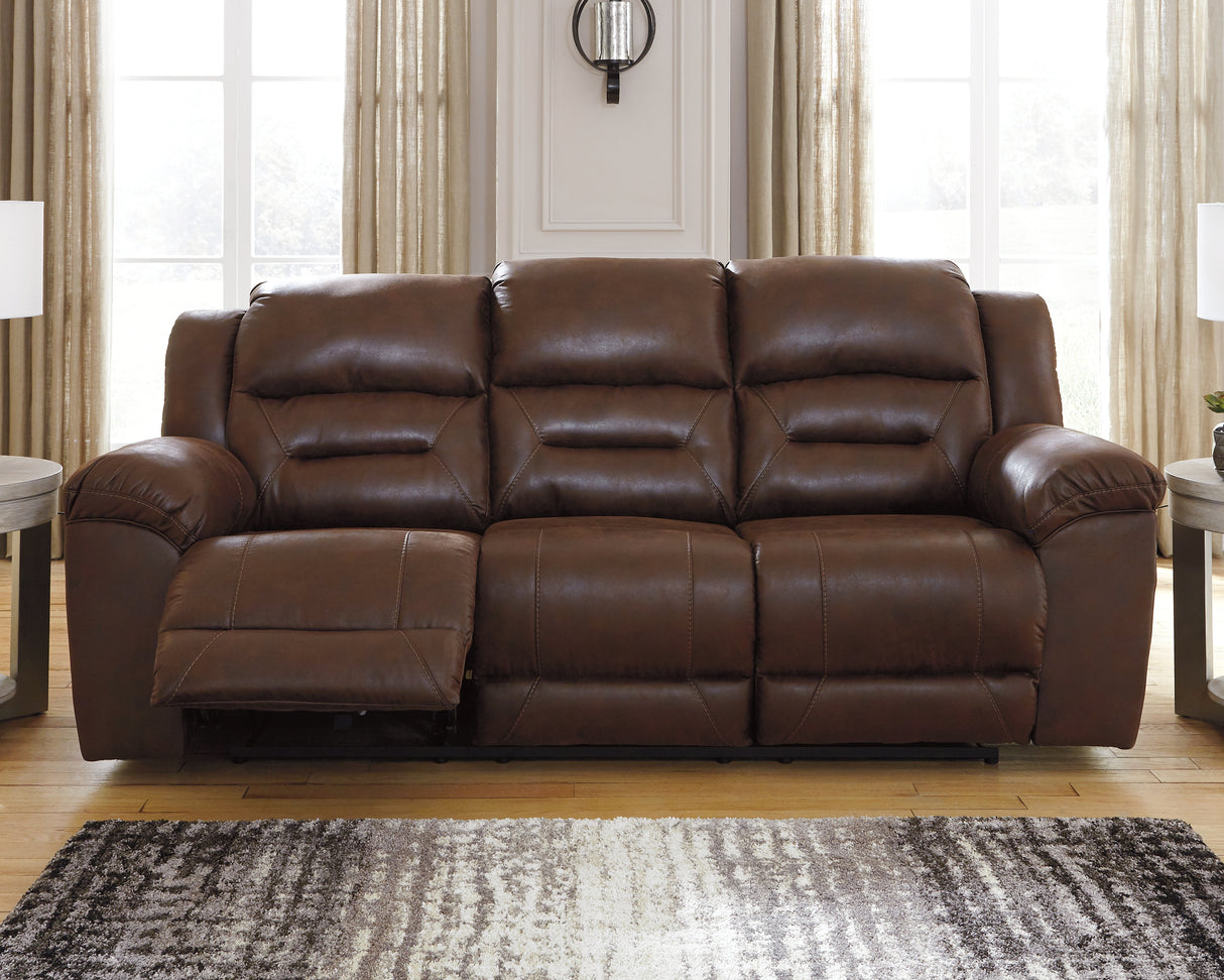 Mega Furniture - Ashley Furniture - Stoneland Living Room - Reclining Power Sofa / Chocolate - 3990487