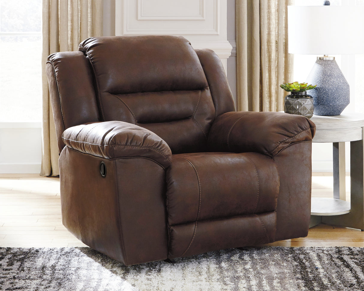 Mega Furniture - Ashley Furniture - Stoneland Living Room - DBL Rec Loveseat w/Console / Fossil - 3990594