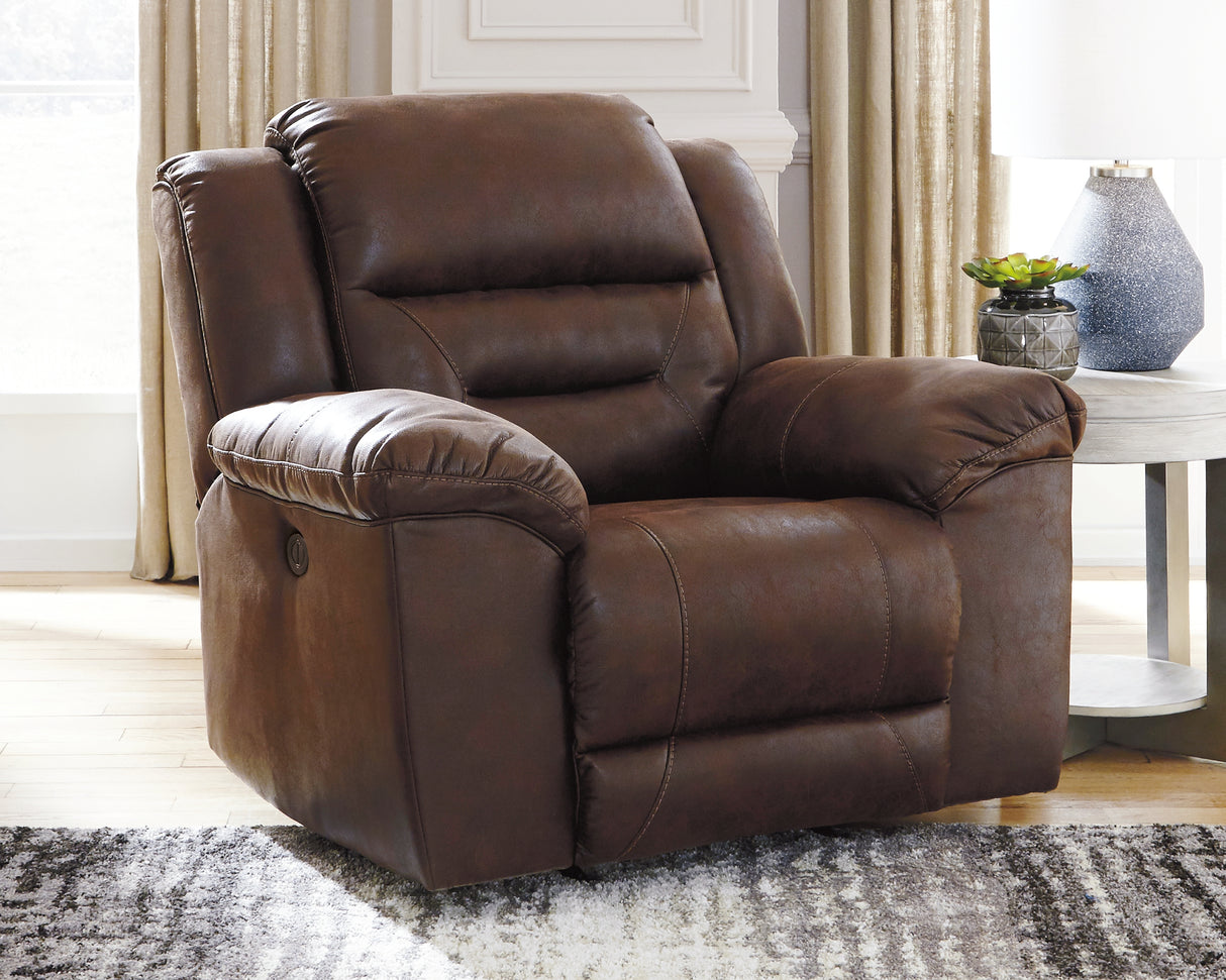 Mega Furniture - Ashley Furniture - Stoneland Living Room - Power Rocker Recliner / Chocolate - 3990498