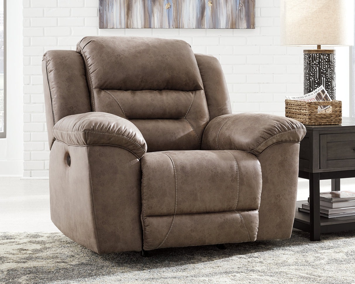 Mega Furniture - Ashley Furniture - Stoneland Living Room - Power Rocker Recliner / Fossil - 3990598