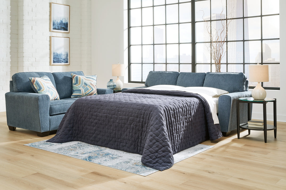 Mega Furniture - Ashley Furniture - Cashton Living Room - Queen Sofa Sleeper / Blue - 4060539