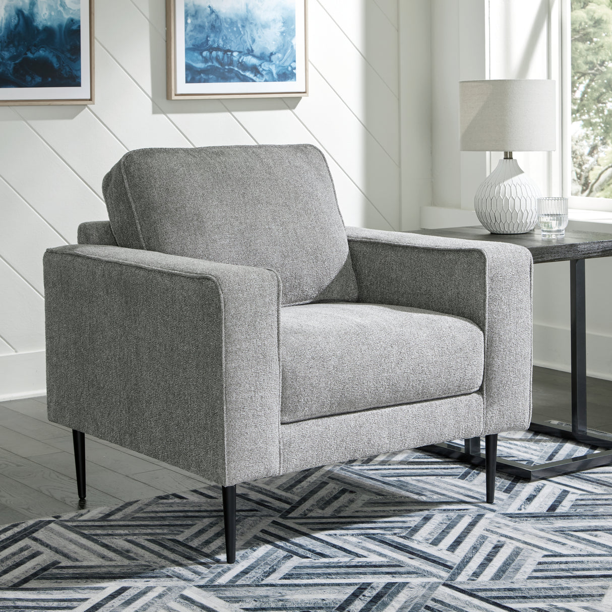Mega Furniture - Ashley Furniture - Hazela Living Room - Chair / Charcoal - 4110220