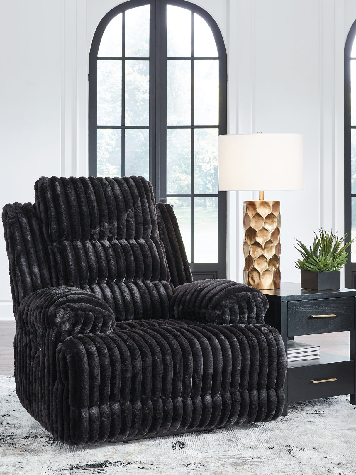Mega Furniture - Ashley Furniture - Rhine Falls Living Room - Zero Wall Power Recliner / Onyx - PC4280506