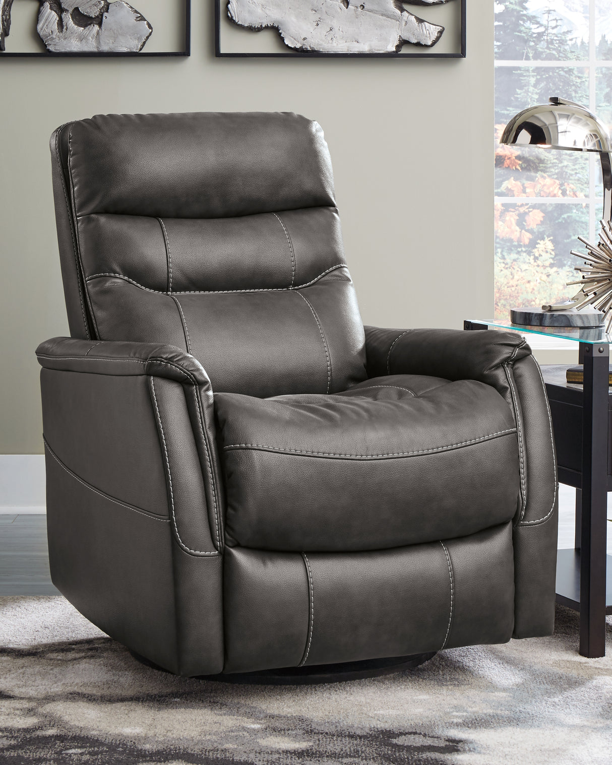 Mega Furniture - Ashley Furniture - Riptyme Living Room - Swivel Glider Recliner / Quarry - 4640261