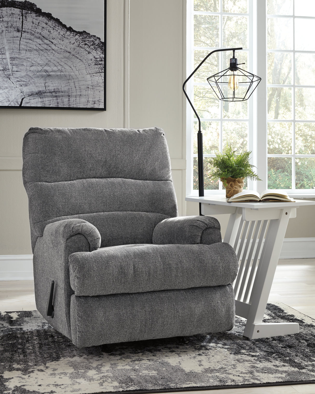 Mega Furniture - Ashley Furniture - Man Fort Living Room - Rocker Recliner / Graphite - 4660525