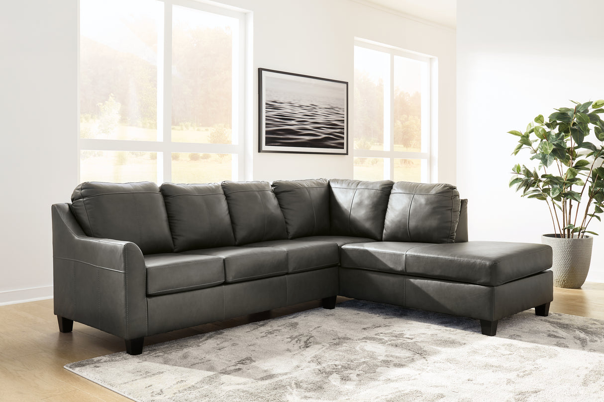 Mega Furniture - Ashley Furniture - Valderno Sectional - LAF 2-Piece Sectional with Chaise / Fog - 47804S1