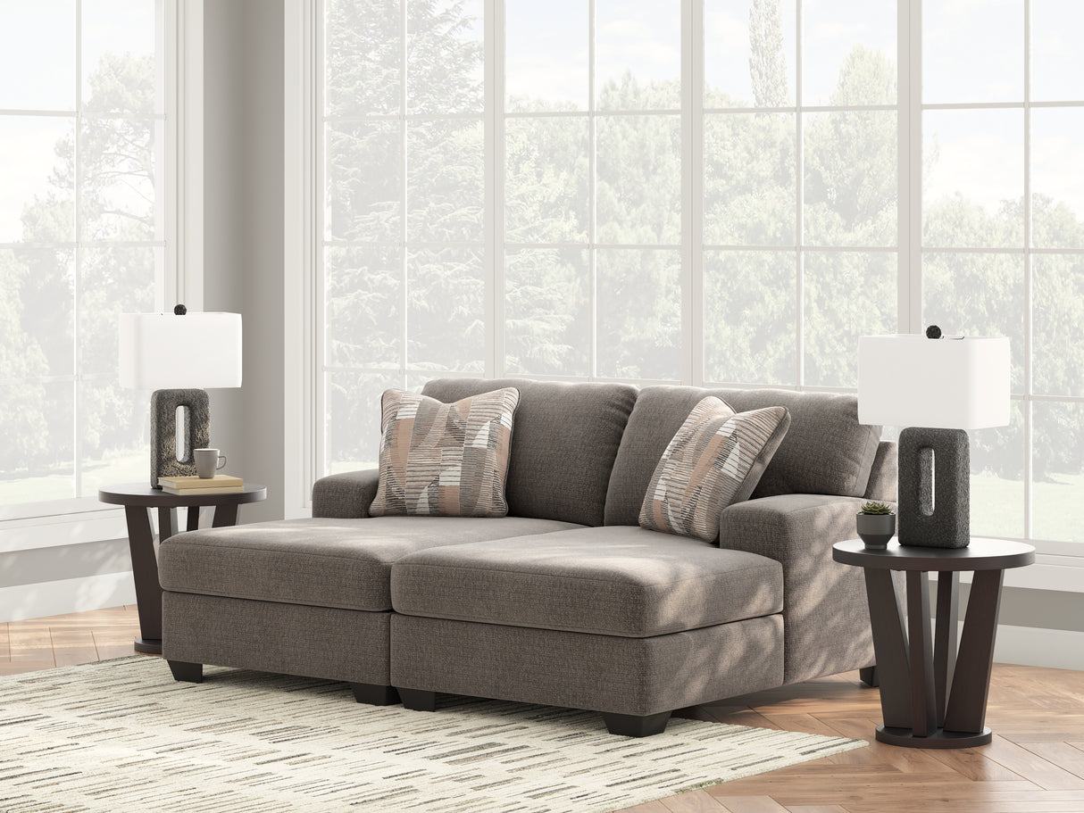 Mega Furniture - Ashley Furniture - Newellen Sectional - RAF 2-Piece Super Chaise / Greystone - 48405S4