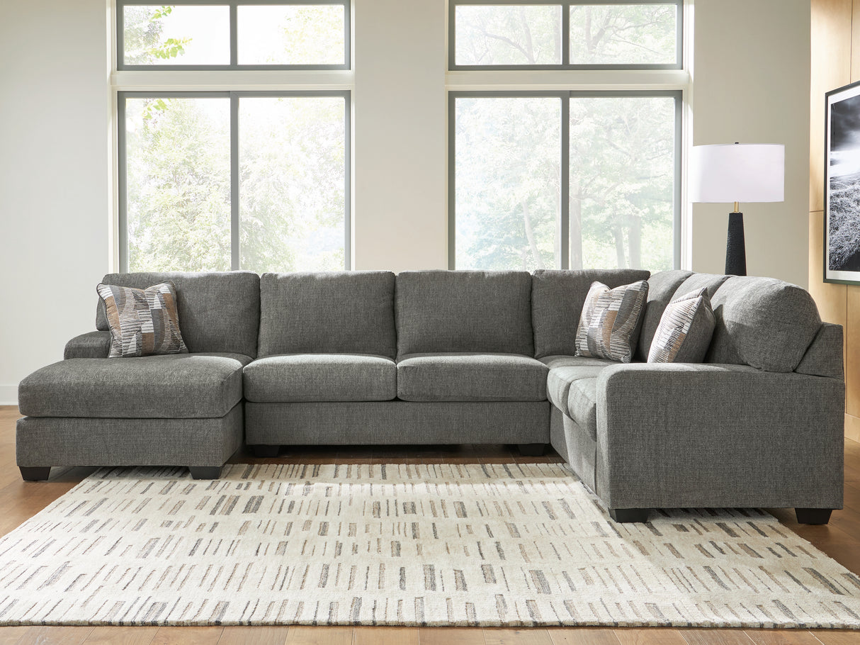 Mega Furniture - Ashley Furniture - Revenna Sectional - RAF 3-Piece Sectional with Chaise / Greystone - PC48405S1
