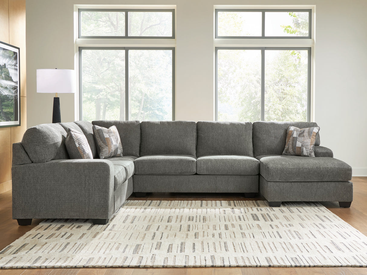 Mega Furniture - Ashley Furniture - Revenna Sectional - LAF 3-Piece Sectional with Chaise / Greystone - PC48405S2