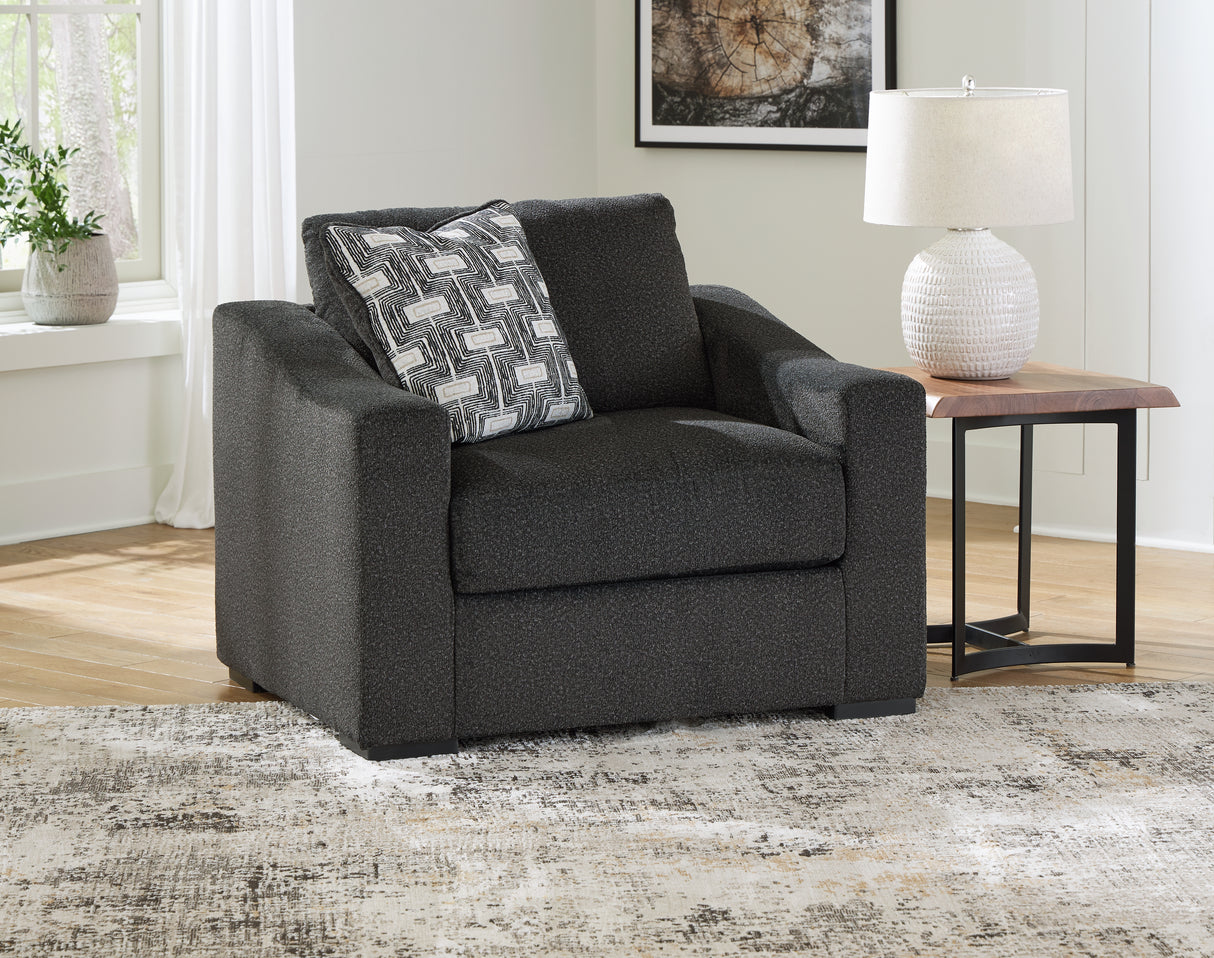 Mega Furniture - Ashley Furniture - Wryenlynn Living Room - Chair and a Half / Onyx - 4940523