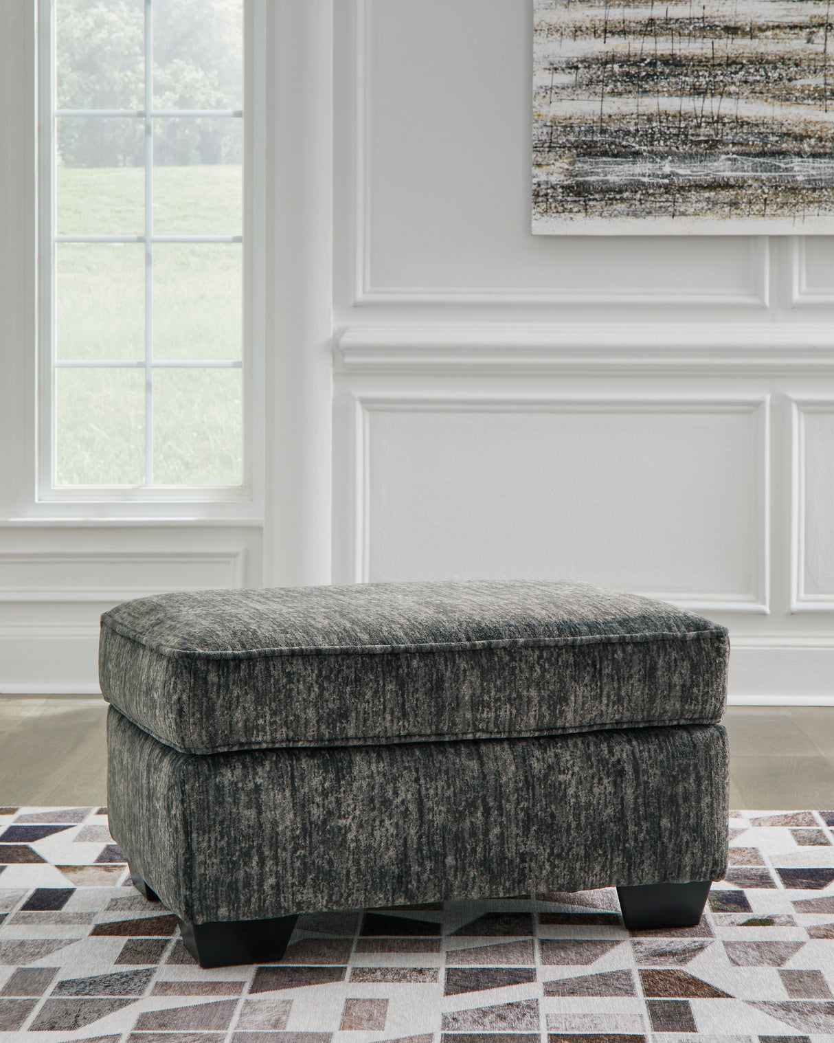 Mega Furniture - Ashley Furniture - Lonoke Living Room - Ottoman / Gunmetal - 5050414