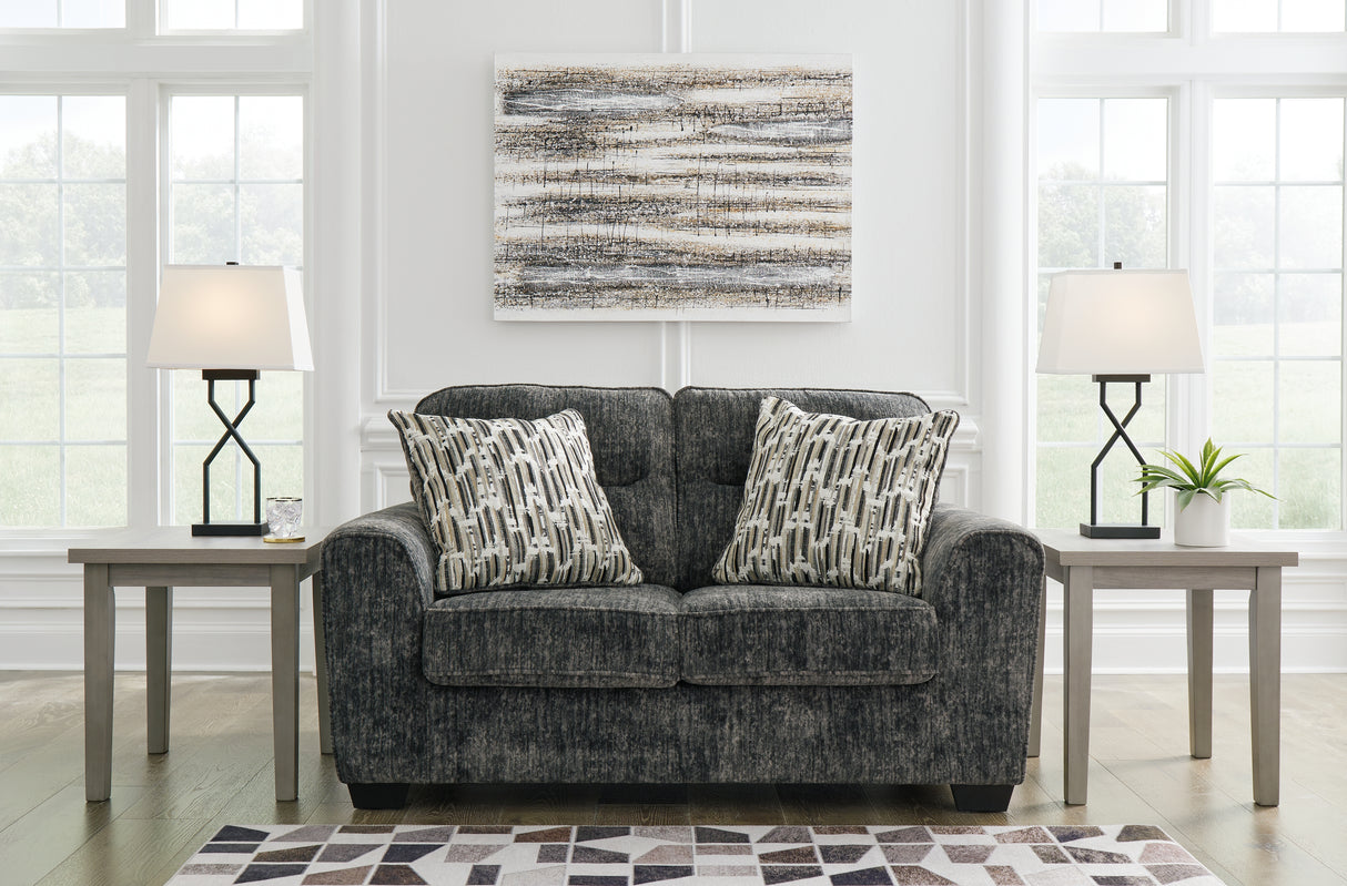 Mega Furniture - Ashley Furniture - Lonoke Living Room - Loveseat / Gunmetal - 5050435
