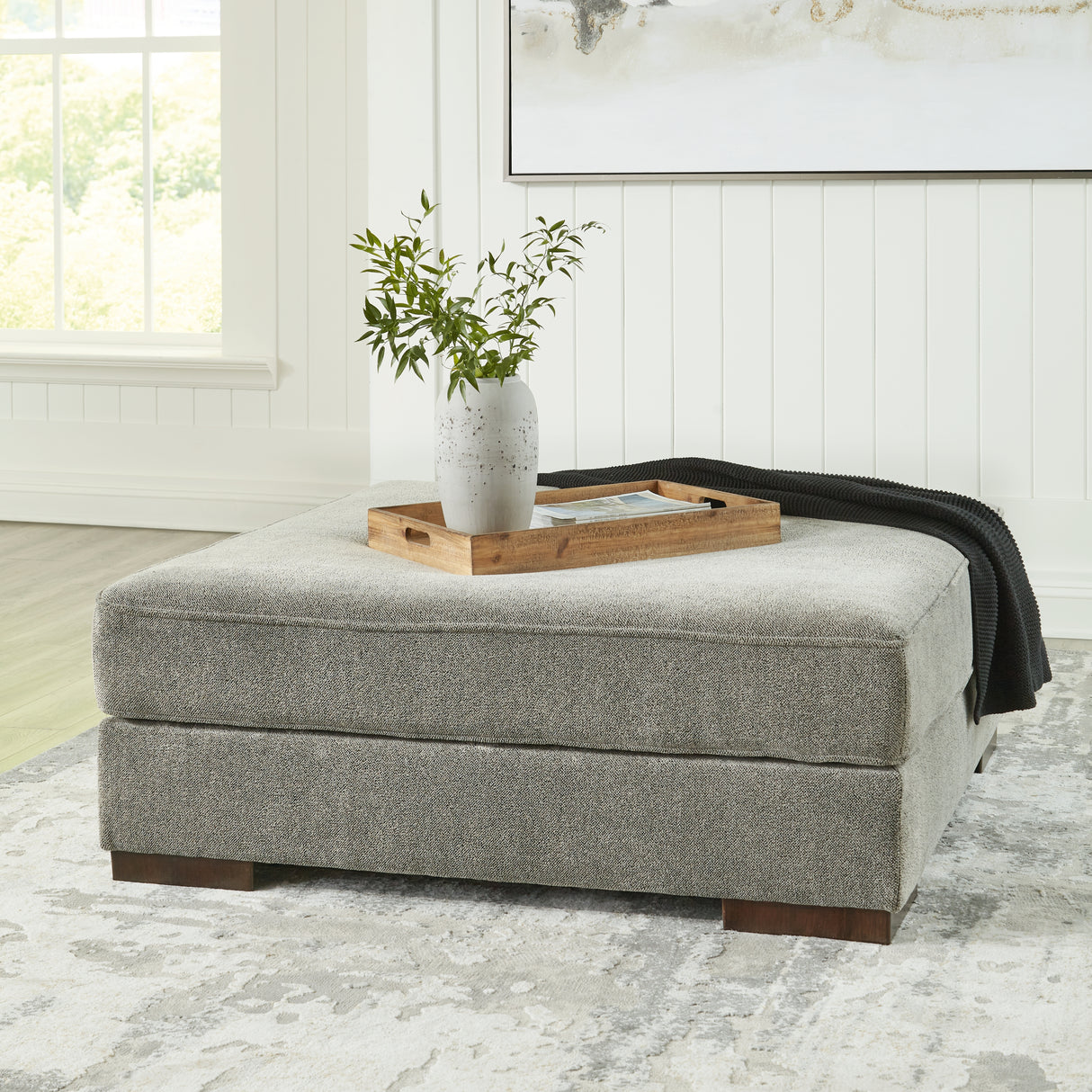 Mega Furniture - Ashley Furniture - Bayless Living Room - Oversized Accent Ottoman / Smoke - 5230408