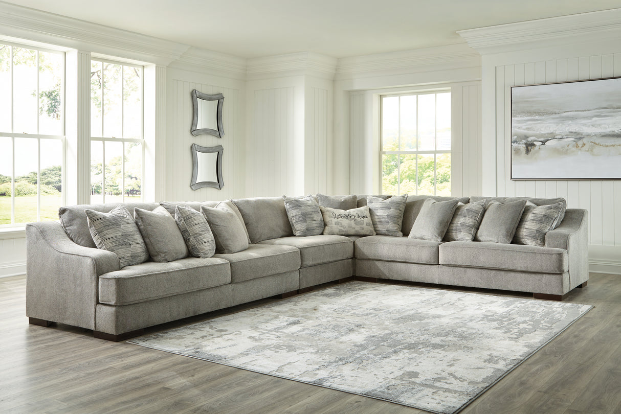 Mega Furniture - Ashley Furniture - Bayless Sectional - LAF 5-Piece Sectional / Smoke - 52304S3
