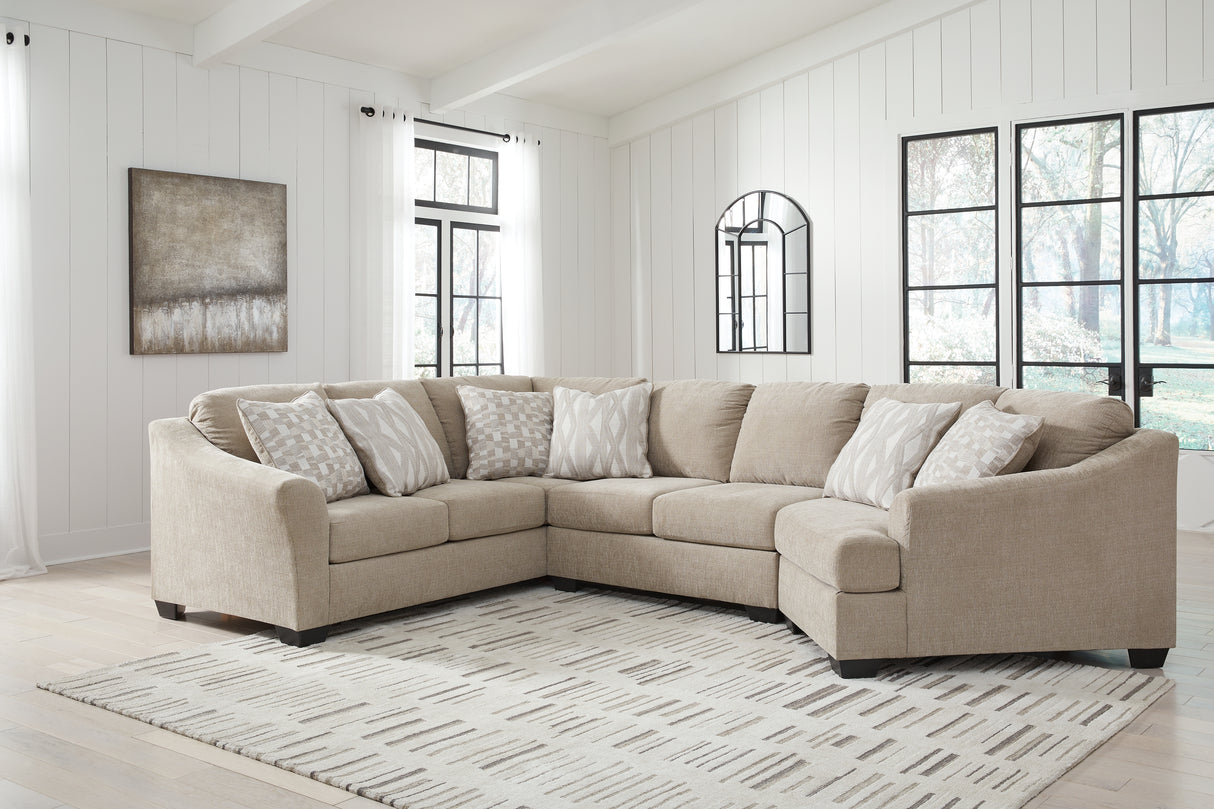 Mega Furniture - Ashley Furniture - Brogan Bay Sectional - 3-Piece Sectional with Cuddler / Cork - 52705S2