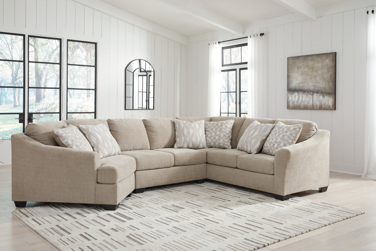 Mega Furniture - Ashley Furniture - Brogan Bay Sectional - 3-Piece Sectional with Cuddler / Cork - 52705S2