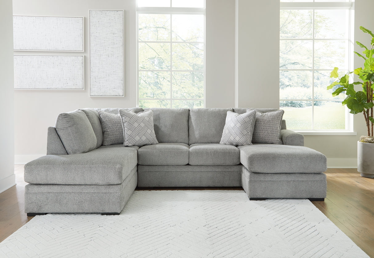Mega Furniture - Ashley Furniture - Casselbury Sectional - RAF 2-Piece Sectional with Chaise / Cement - 52906S2