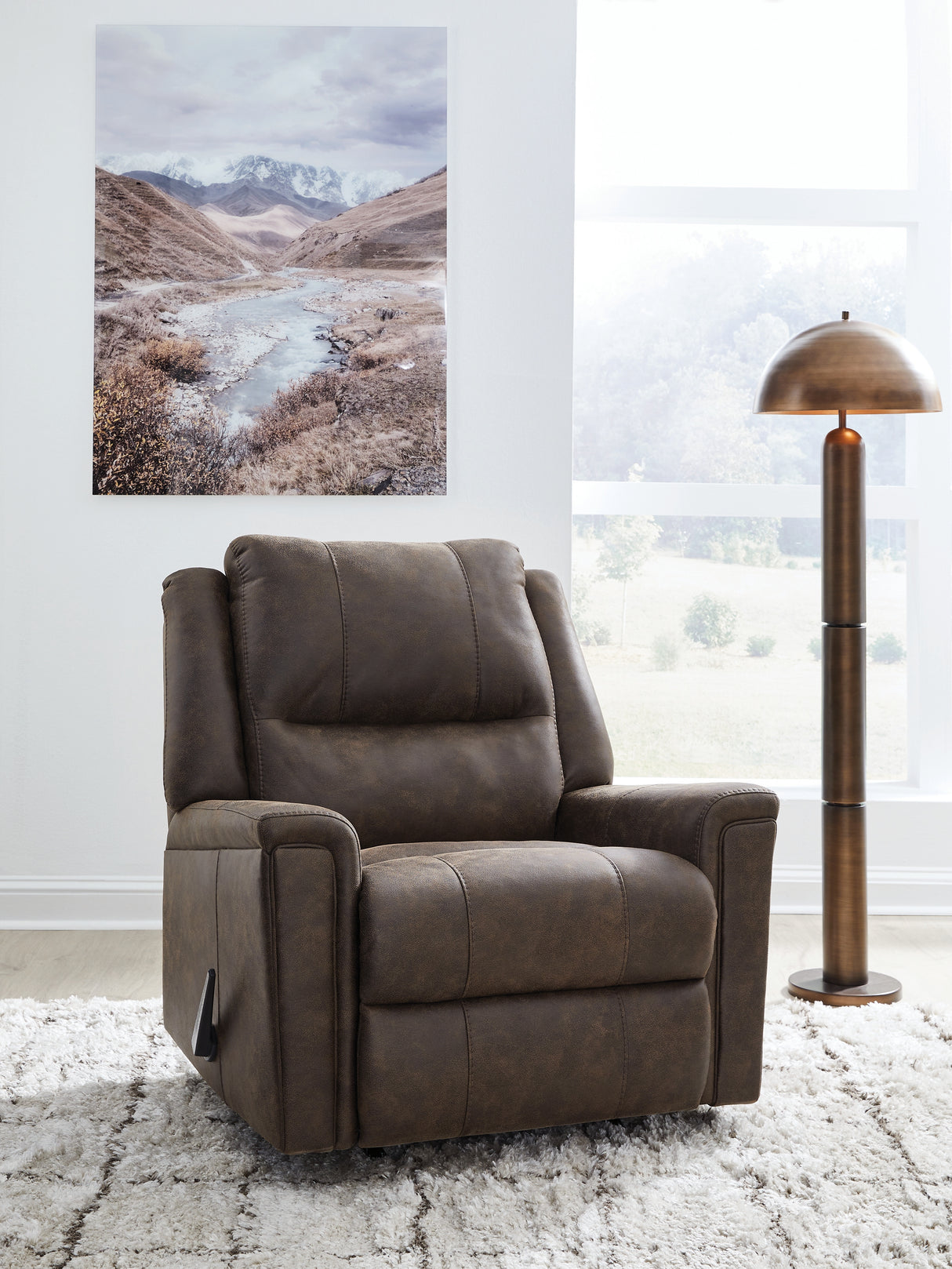 Mega Furniture - Ashley Furniture - Lixtowel Living Room - Rocker Recliner / Walnut - PC5300425