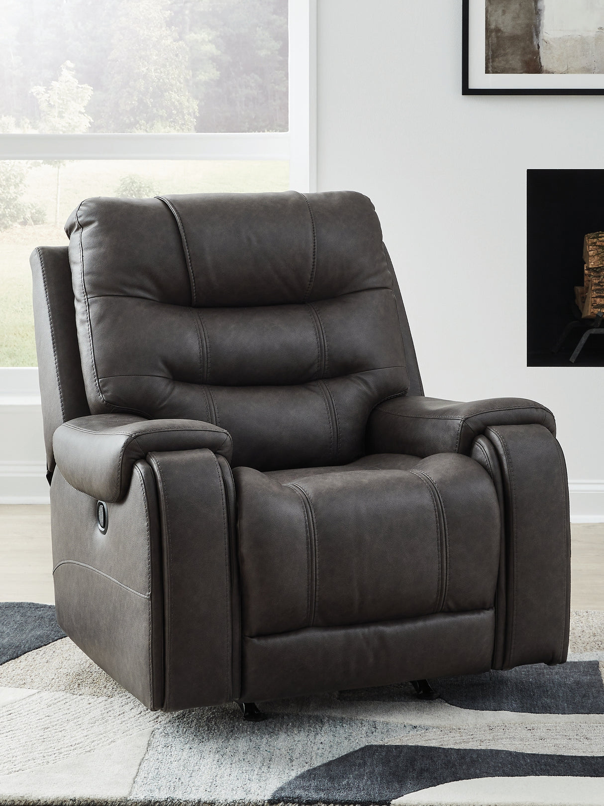 Mega Furniture - Ashley Furniture - Femley Living Room - Rocker Recliner / Smoke - PC5330625
