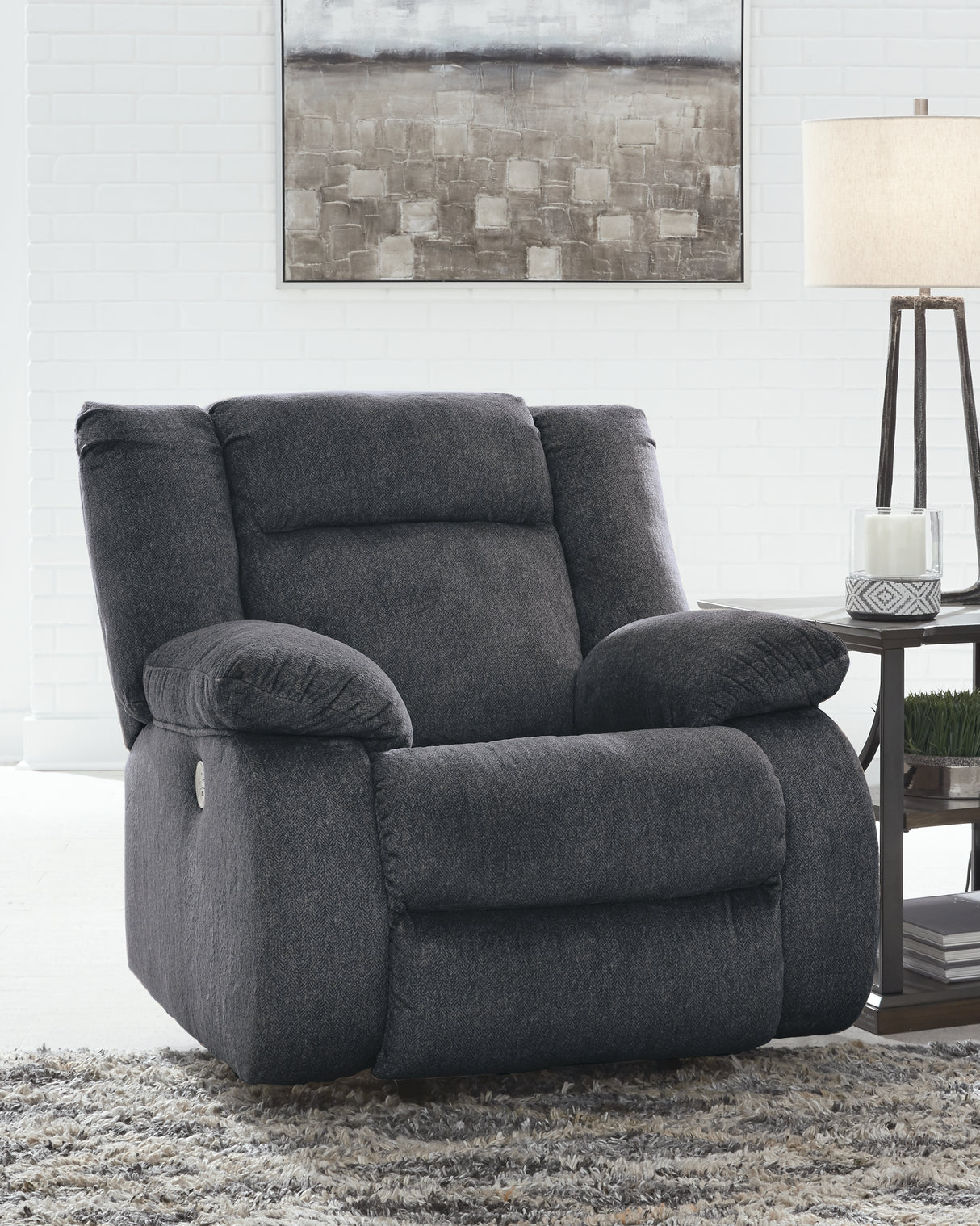 Mega Furniture - Ashley Furniture - Burkner Living Room - Power Rocker Recliner / Marine - 5380498