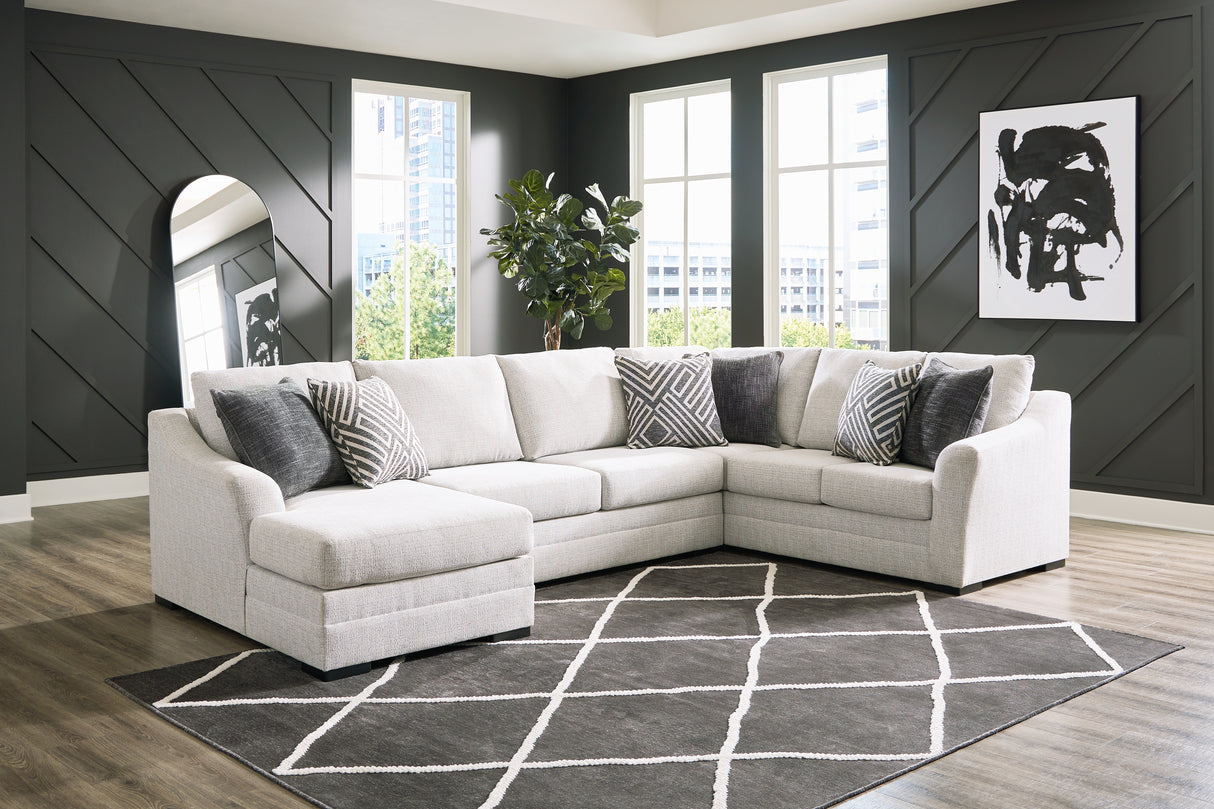 Mega Furniture - Ashley Furniture - Koralynn Sectional - LAF 3-Piece Sectional with Chaise / Stone - 54102S2