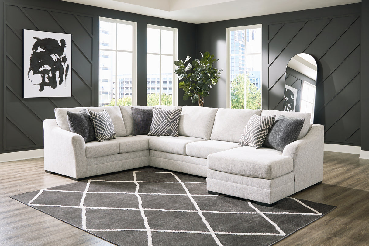 Mega Furniture - Ashley Furniture - Koralynn Sectional - LAF 3-Piece Sectional with Chaise / Stone - 54102S2