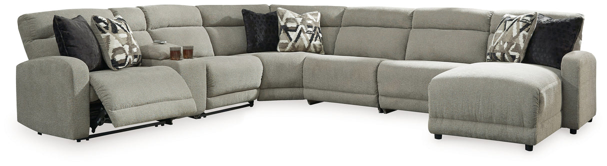 Mega Furniture - Ashley Furniture - Colleyville Sectional - 7-Piece Power Reclining Sectional with Chaise / Stone - 54405S32